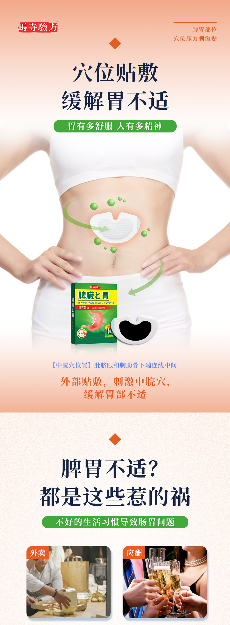 脾胃貼的正確貼法圖片，脾胃貼貼在哪個(gè)位置，兒童脾胃貼位置圖